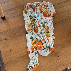 Posh Peanut footie size 6-9 month with ruffles